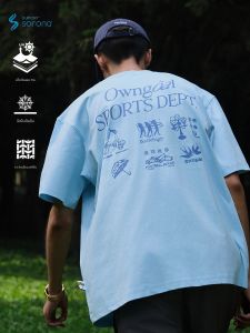 BattlesEMPIRE Cool Sensation Sorona หลวม Fit ลำลอง เสื้อยืดแขนสั้นบาสเกตบอลกีฬา Theme Sun Protection American Retro