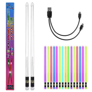 LED Light Up Drum Sticks 15 Color Changing Glow In The Dark Drumsticks Professional Cool Drumsticks for Adults Drummers