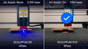 🔥🔥CHRIS SCULPFUN S10 Laser Engraver 10W Engraving Cutting Machine w/Air Assist Nozzle Tube for Wood 激光雕刻机