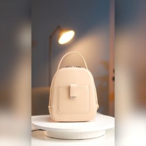 Balo Yuumy (Thời trang nữ phong cách tối giản cỡ trung - Balo da Safiano YBA88)