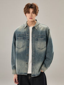 ALLIN | American Washed Denim Vintage Autumn Spring Casual Shirt