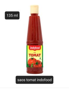 saos indofood tomat kemasan botol 135 ml 1kg isi 5