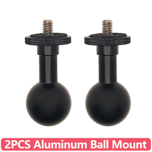 2PCS 17/25mm Aluminum Ball Mount with 1/4"-20 Threaded Stud Adapter for GoPro Hero 13 12 11 10 9 insta360 DJI OSMO Action Camera