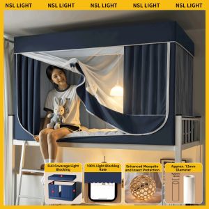 YANYANGTIAN | Complete Sunblock Curtains and Mosquito Net for Bunk Beds Dorm Use