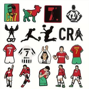 Hot Toys | 18Pcs Football Series Shoe Charms for Clogs Bubble Slides Sandals Wristband Shoe Decorations Accessories Pins Kids Party Gifts