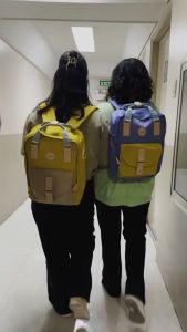 Himawari Dianella 14" Laptop Girls Backpack (200-04) -Yellow/Blue