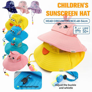 Kids UPF50+ Sun Hat Breathable Bucket Hats Childrens Sunscreen Hat Brim Sun Hat Sunscreen Hat Kids Boys Girls