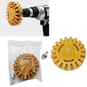 【Local Warehouse】4 inch 20MM Universal Rubber Eraser Wheel For Remove Car Glue Adhesive Sticker Polishing Tool Pneumatic Degumming Disc Car Rubber Eraser Wheel Pad Rubber Disk Decal Eraser Wheel Car Sticker Remover Paint Cleaner Car Polish Auxiliary Tool