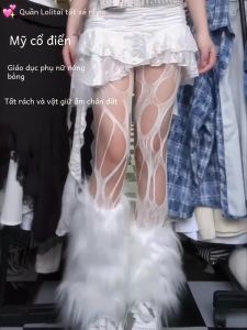 Gợi Cảm Hollow Out Màu Đen Vớ Lưới Fishnet Quần Tất Nữ Phong Cách Ham Muốn Thuần Khiết Xu Hướng Văn Hóa Quần Legging Tất Ống Mỏng Nhung