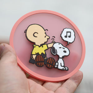 Snoopy 3D Stereo Silicone Heat Resistant Mat Semi Transparent Cartoon Character Diameter 10cm Cup Coaster Japanese Style Home Use