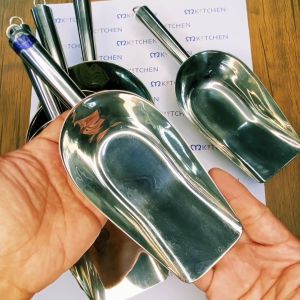 ที่ตักน้ำแข็ง ตักแป้ง ตักธัญพืช สเตนเลส เกรด304 เนื้อหนา ขอบไม่คม อย่างดี มี5ขนาด