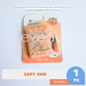 Notebook Mini Capybara Honey Bear 70 Lembar Dengan Gembok dan Kunci Warna Pastel Hias Dekorasi Kreatifitas Media Tulis Anak Bergambar Hewan Capy Bara Beruang Panda Animal Pet Buku Tulis Harian Diary Kecil Catatan Secret Book