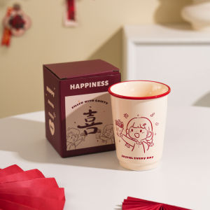 Red Ceramic Mugs Couple Gift Wedding Ceremony Celebration Drinking Water Cups Home Use Bridegroom Household Items