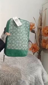 Coach กระเป๋าคาดอก C9609 Turner Pack, ของแท้ 100%, กระเป๋าคาดอก COACH C9609 TURNER PACK IN SIGNATURE JACQUARD (QBGRN)