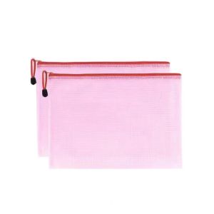 10pcs Colorful Zipper Pouches Vibrant Color Waterproof File Bags with Mesh Pockets Handle Rope for Note for Organization