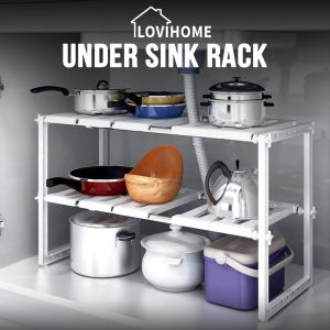 SG Under Sink Rack Expandable Kitchen Cabinet Organiser Under Sink Storage Adjustable Rack Shelf Spice Organizer