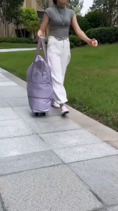 FYG1493 Tas Travel Jumbo Motif 3 Tingkat dengan Roda Duffel Bag Lipat Kapasitas Ekstra Tas Serbaguna Ukuran Besar