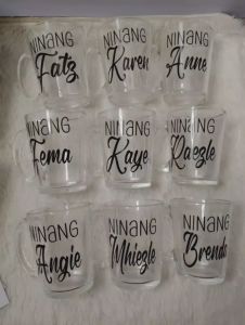 Personalized Clear Mugs Souvenirs for gifts & giveaways FREE LAYOUT COMPLETE W/ BOX RIBBON and TAG