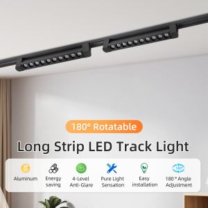 【Buy 5 Get 1 Free】CANMEIJIA Spot Light LED Ceiling Lights Track Light 220V Long Strip Track Lamp Spotlight ceiling lights Modern Design For Hall Store Clothing Shop Rail Display Lighting