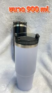 แก้วสแตนเลส พร้อมหลอด แก้วเยติ งานสแตนเลส304 เก็บความเย็นได้ 6-8 ชม. ขนาด 900ml. รหัส209 | Smileylife Shop