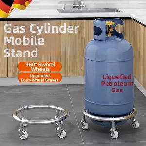 KUWUBIANJING | Movable Liquefied Gas Bottle Tray Stainless Steel