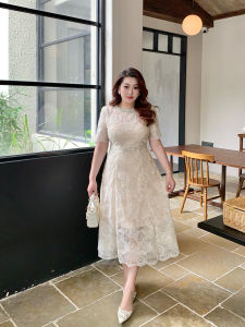 GLEC | Popular Plus Size Lace and Pearl Decorated Evening Dress
