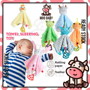 ⭐Moo Baby Soothing Towel Baby Sleeping Toy Baby Soft Toys Newborn Patung Baby Patung Peluk Baby Soft Toys Newborn 寶寶安撫玩偶