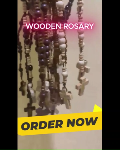 Handcrafted Wooden Rosary Beads with Olive Wood Cross - Durable Eco-Friendly and Ideal for Daily Prayer & Meditation