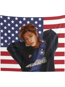 1 PC Skz Seungmin Kpop American FLAG Tapestry แขวนผนังแนวนอน Orientation ที่จําเป็นตกแต่งบ้าน