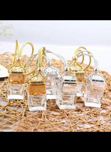 Car Air Freshener Pendant 10ML Empty Glass Bottle with Adjustable Strings Decoration for Car Interior Fragrance Diffusion