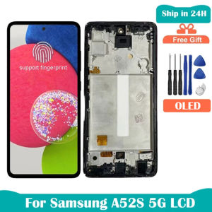 Super AMOLED For Samsung A52s 5G Screen Replacement SM-A528B LCD Display Touch Screen Digitizer Repair Parts Assembly with Frame