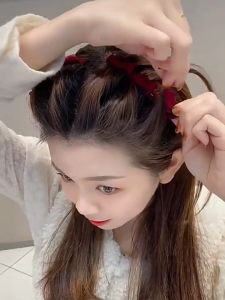 Bunda Choice-C1383 Jepit Rambut Poni Lucu Anti Slip Klip Beludru Elegan Ala Korea Style / Jepit