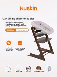 Nu Skin | Imported Solid Oak Convertible Baby High Chair