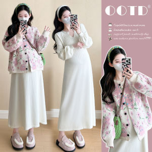 Vintage Floral Design Soft Outfit Set for Pregnant Women