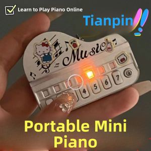 Mini Portable Piano Keychain Pendant Luminous Music Toy Student Bag Decorations Creative Gift Compact Musical Instrument