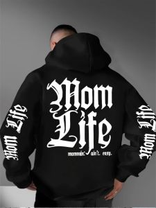 European and American new mens autumn Gothic letter print comfortable soft hooded sweatshirt outdoor urban trend top