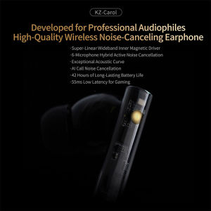KZ Carol TWS Earphone 55dB Active Comfortable To Wear Headphone Original Transparency/Active Noise-Canceling/Standard Three Modes Earbud 6-Microphone Hybrid Noise-Canceling Technology Bluetooth 5.3 Headsets