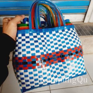 Tas Anyaman Plastik Model Oval 27x16x23 26x16x19 Warna Random