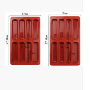 8 Khoang 3D Khuôn Bánh Silicon Dải Dài Mousse Chocolate Món Tráng Miệng Pháp Khuôn Làm Bánh Thân Thiện Với Môi Trường Nhà Bếp Máy Nướng