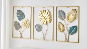 Pajangan Hiasan Dinding Daun Retro Frame Modern Aesthetics Ginkgo Leaf Wall Decoration