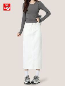 High Waist Denim Mini Skirt Womens Fashion Spring 2025 White Flared Long Skirt Zipper Design Casual Loose Fit A-Line SKIRTS on SALE OFF-WHITE High Waist