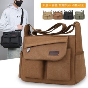 Túi Vải Canvas Cỡ Lớn Cho Nam Túi Đựng Dụng Cụ Xây Dựng Chống Mài Mòn Túi Đeo Chéo Dung Tích Lớn Túi Du Lịch Túi Vải Canvas Đeo Vai Đơn