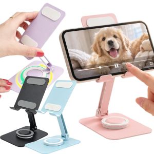 Foldable Metal Tablet Desktop Stand / 720 Rotation Adjustable Phone Holder / Portable Universal Bracket for Home Office Desk