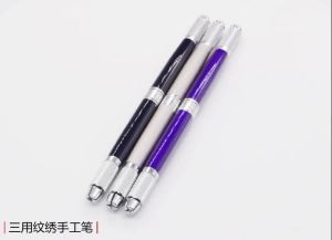 【Available】3 In 1 3D Eyebrow Tattoo Pen Machine Professional Tebori Microblading Pen Eyebrow Permanent Makeup Machine Silver Manual