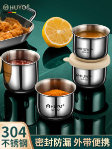Mini 304 Stainless Steel Seasoning Jar Kitchen Condiment Container Small Sauce Bottle Spice Cup with Lid for Cooking Storage