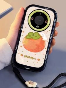 Huawei Mate70Pro New Model Silicone Protective Case with Lanyard Full Cover Female Version Cute Fresh Artistic Style Anti-Fall