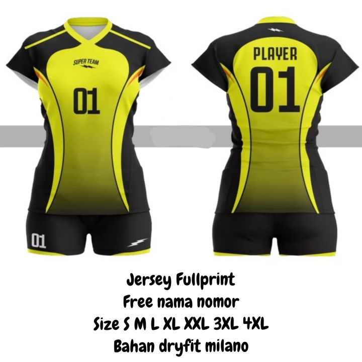 Setelan Kaos Jersey Voli Jersey Futsal Jersey Bola Cewek Perempuan