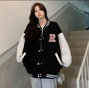 Áo khoác bomber nam nữ chất nỉ họa tiết thêu phong cách thời trang trẻ trung cá tính phù hợp mặc làm áo chống nắng mặc đi chơi