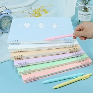 Notebook A5 Buku Catatan 80 Lembar Diary Aesthetic Sketch Book 8 Lubang Binder Buku Tulis Sekolah Kantor Jurnal Spiral Cover Pastel ptt