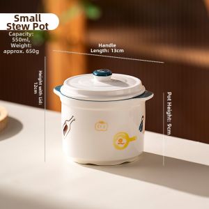 onlycook | Ceramic Double-lid Soup Tureen for Steaming and Boiling